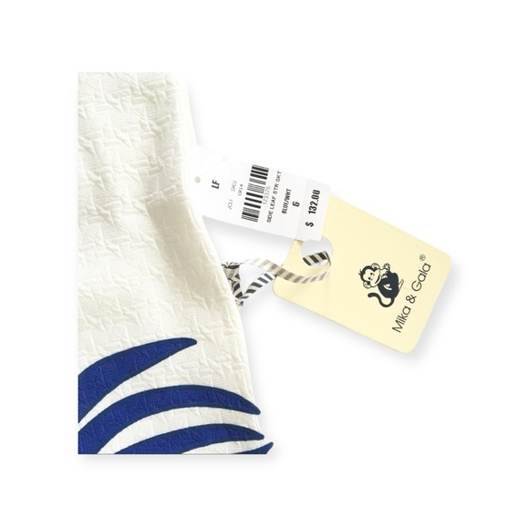 new LF Mika & Gala ༄ Textured Leaf Print Mini Skirt ༄ Jewel Tone Cobalt + White - Picture 4 of 16